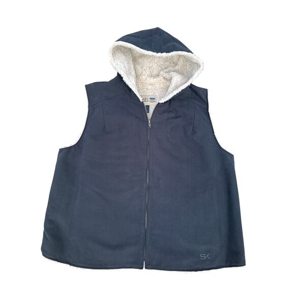 Stormy Kromer Vest Sherpa Lined Hooded Mens Size XXL Zippered Chore Vest Outdoor